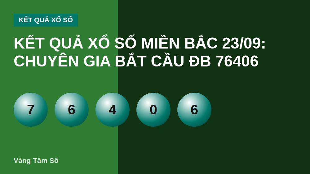 Kết quả xổ số miền Bắc 23/09: Chuyên gia bắt cầu ĐB 76406