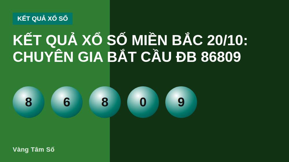 Kết quả xổ số miền Bắc 20/10: chuyên gia bắt cầu ĐB 86809