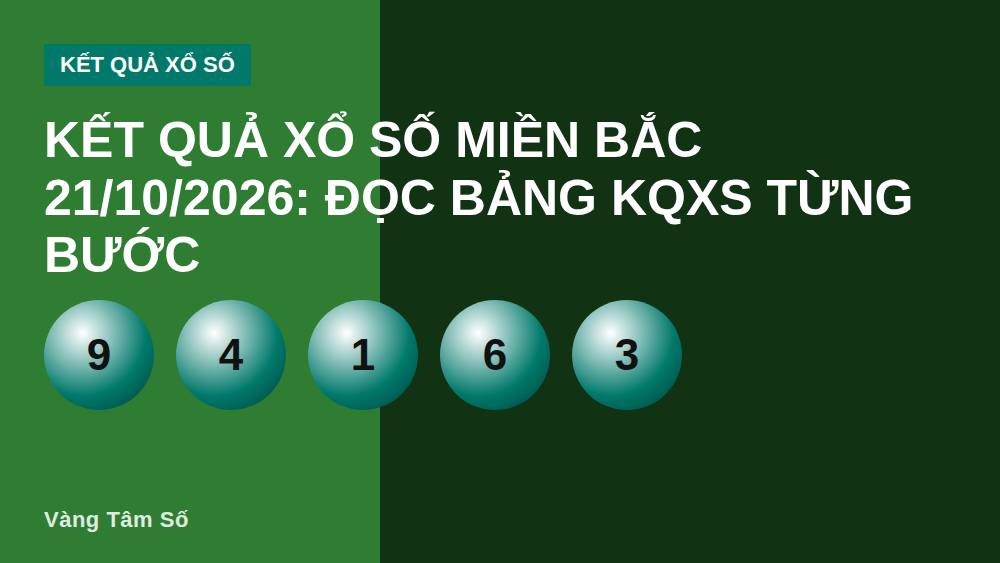 Kết quả xổ số miền Bắc 21/10/2026: Đọc bảng KQXS từng bước